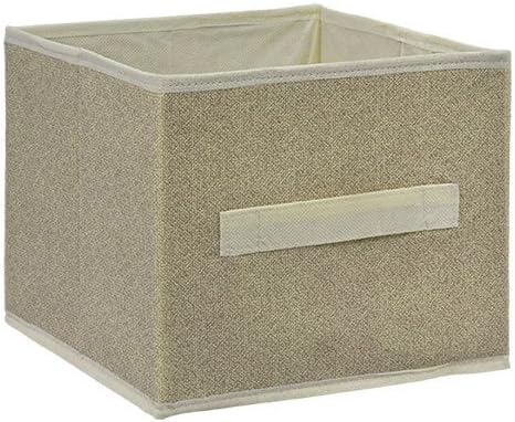 Essentials Tan Collapsible Storage Containers with Handles, 9x8 in.
