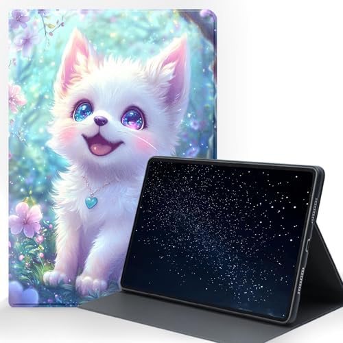 for Samsung Galaxy Tab A 8.0 2017 (SM-T380/T385) Tablet Protective Cover with Adjustable Stand and Magnetic Auto Wake/Sleep,Cute Cartoon Cat