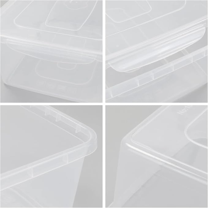 16 Quart Clear Storage Bin, Plastic Tubs with Lids Storage, 2-Pack | Full Transparent Container, Stackable, Durable Box, Food Container, Organizer Bin, Shoe Box, Proofing Container
