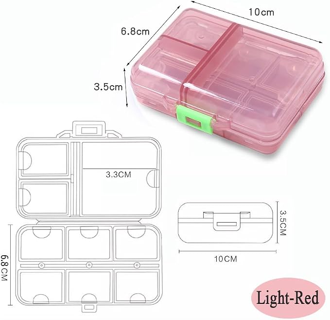 Weekly Pill Organizer, Waterproof 7 Day Large Daily Pill Reminder | Cute Vitamin Case Compact Medicine Container Box, Portable Travel Pill Holder Supplement Medication Calcium Tablet Dispenser