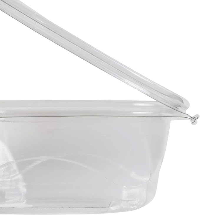 Karat PET Hinged Deli Containers with Lids - Perfect for Pasta Salads, Fruit, Deli Sides, and Home Meal Prep - Clear Plastic Food Containers, Take Out Containers (12oz)