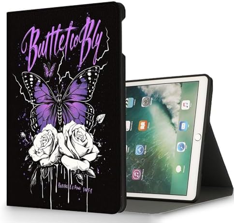 for Microsoft Surface Pro 11/10/9-13" 2024/2022 Tablet Case,Auto Wake/Sleep,Adjustable Stand Protective Cover - Purple Butterfly