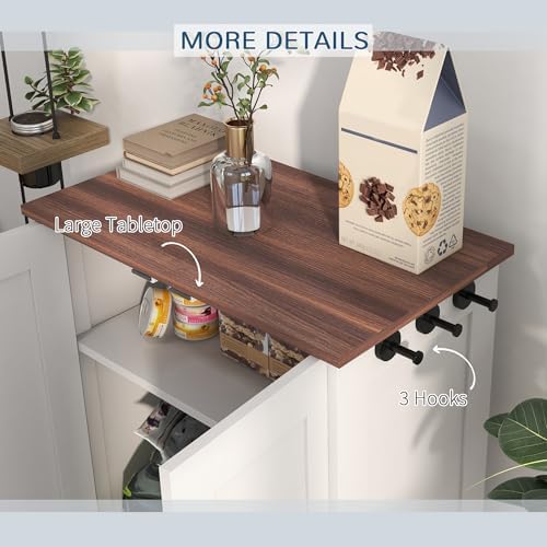 PawHut Pet Feeding Station Elevated Dog Bowls for Medium Sized Breed White