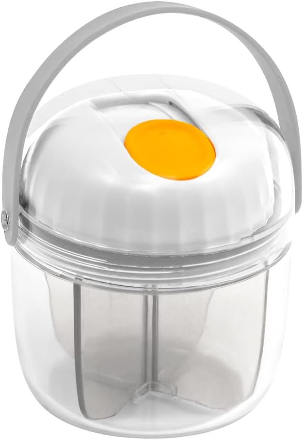 Mini Pill Dispenser Organizer Bottle, Daily Travel Medication Box with Secure Closure (Mini - White)