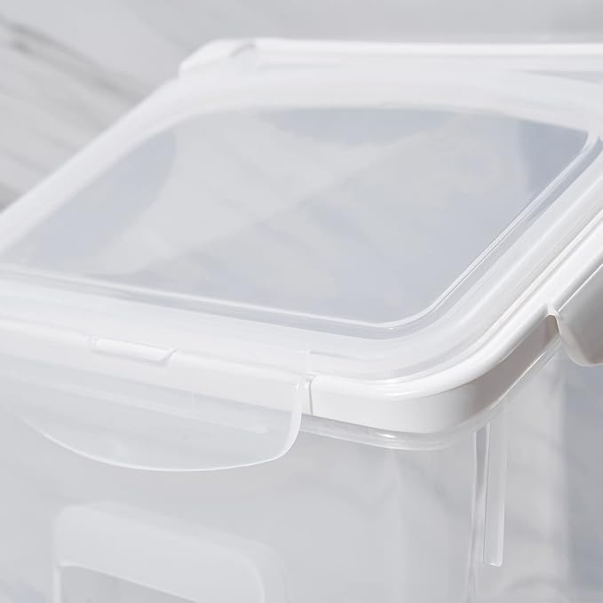 10 Liter / 20 lbs Rice Storage Container with Measuring Cup, BPA free, For Rice | Grain | Pet Food | Flour, 1 count, Clear