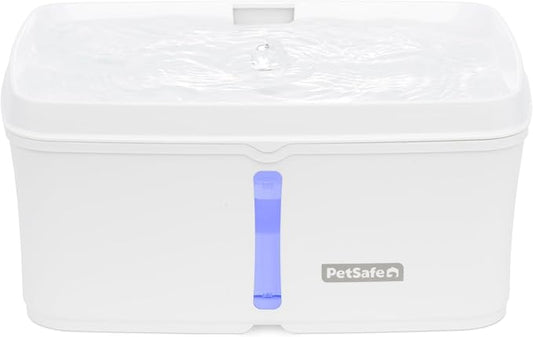 PetSafe Viva Pet Fountain - Encourages Healthy Hydration - Automatic Water Dispenser with Double Filtration - Ultra Quiet Water Fountain - Easy to Assemble - Dishwasher Safe - Stainless Steel - 140 oz