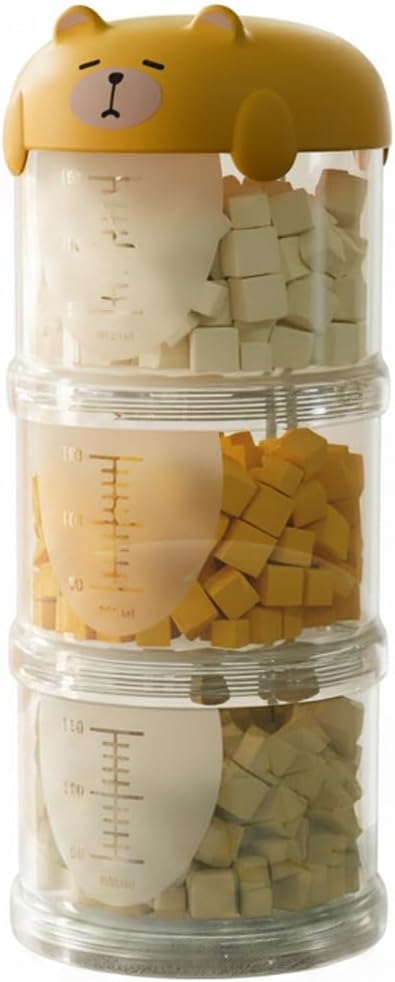 3-Tier Vertical Storage Container, Compact Yellow PP Plastic Organizer for Pet Food & Small Items, Portable Travel Dispenser