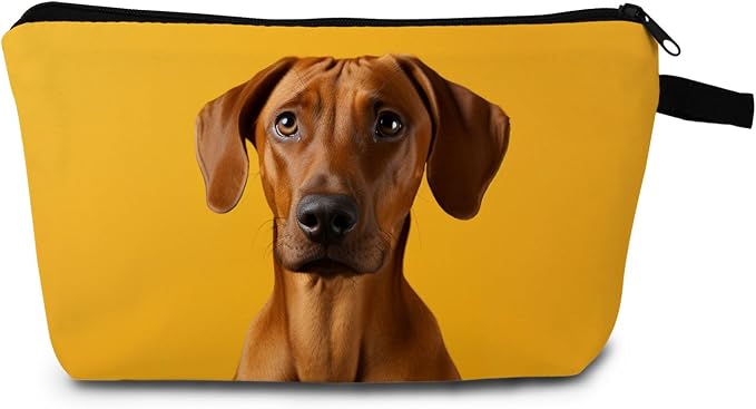 Rhodesian Ridgeback Dog Makeup Bag for Women Travel Cosmetic Organizer Bag Teacher Appreciation Gifts Small Zipper Toiletry Bag