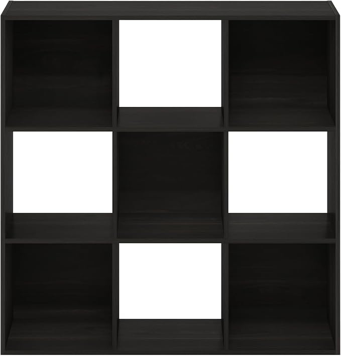 Furinno PELLI Closet Organizers and Storage, 9-Cube Closet Organizer, Open Shelf Closet Storage, for Wardrobe, Bedroom, Living Room, Espresso