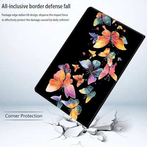 Bxgolkgd Tablet Case for Samsung Galaxy Tab A 10.1 Inch 2016(SM-T580/T585/T587),Shockproof Stand Cover with Heat Dissipation,Auto Wake/Sleep Function,Colorful Butterfly
