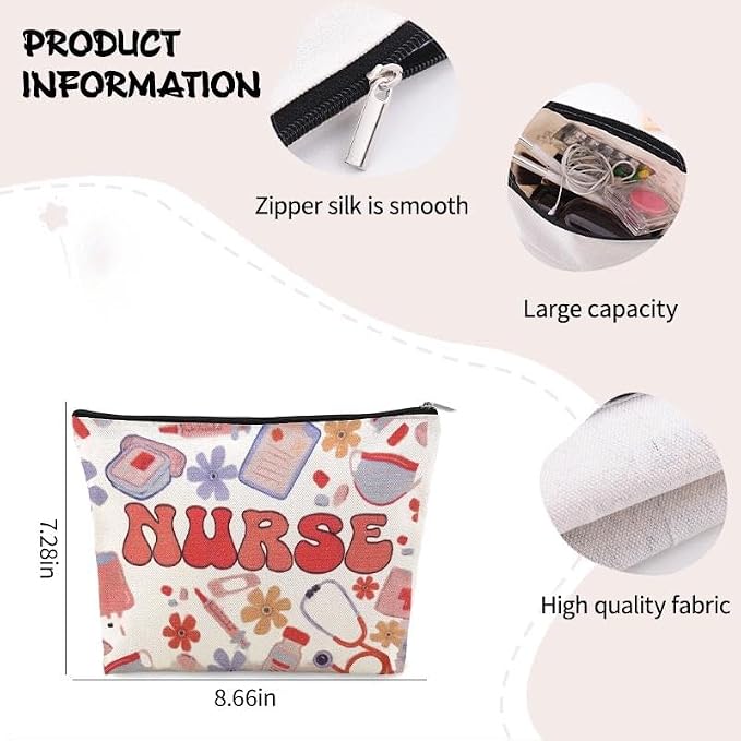 Nurse Makeup Pouches Accessories for Women Clinical Bag Essentials for Nursing Students Gift Ideas Small Nurse Pencil Pouch Bag Nurses Week Appreciation Gift Nursing Medical Supplies Bags Nurses Favor