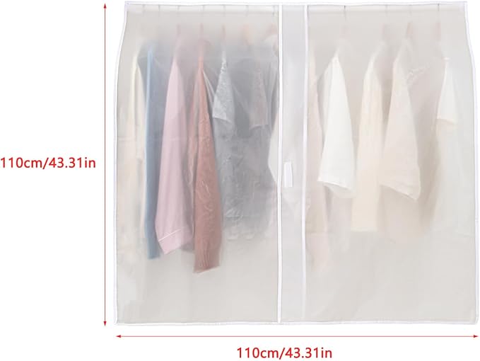 Clothes Rack Covers DustProof Frosted Rolling Clothing Rack Dust Cover Protector for Garment Rack with Wheels Standing Rolling Clothes Racks Portable Closet Wardrobe Racks Hanging Clothes