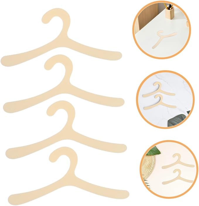 Abaodam 20pcs Pet Clothes Hanger Rack Space-Saving Plastic Organizer for Small Dogs and Cats Stylish Dry Hanger for Pet Apparel and Accessories