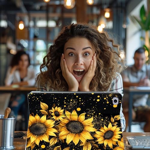 for Microsoft Surface Pro 11/10/9-13" 2024/2022 Tablet Case,Auto Wake/Sleep,Adjustable Stand Protective Cover - Sunflower