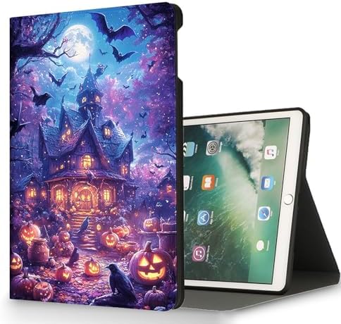 for Microsoft Surface Pro 7 Plus,Surface Pro 7/6/5/4 12.3" Tablet Case,Auto Wake/Sleep,Adjustable Stand Protective Cover - Halloween Pumpkin House