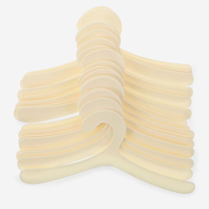 24pcs Plastic Pet Clothing Hangers for Small Dogs and Cats, Minimalist Design, Convenient Hanging Rack for Organizing Pet Apparel in Closets, Beige Stylish Clothes Holder