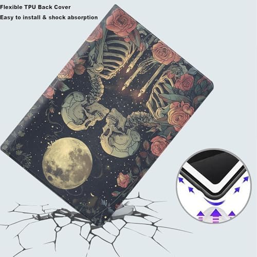 Tablet Case for iPad mini 6 Case 8.3 Inch 2021,Shockproof Protective Cover with Stand,Auto Wake/Sleep,Skeleton Rose