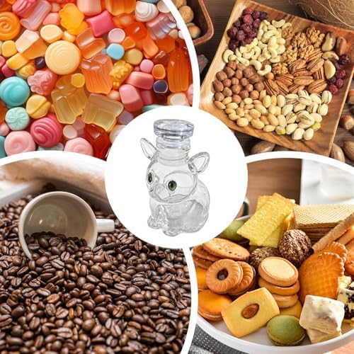 Animal Candy Container - Cute Airtight Storage Jar, Decorative Kitchen Canister with Lid, Multifunction Organizer | Candy Jar for Chocolate Nuts Fondant Pet Treats Coffee Pod Dining Living Room