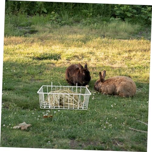 UKCOCO Wear Resistant Rabbit Feeder Rack Hanging Hay Holder with Hook for Cage Convenient Small Portable Bunny Feeder for Clean Organized Food Storage and Easy to Clean Hay Rack for