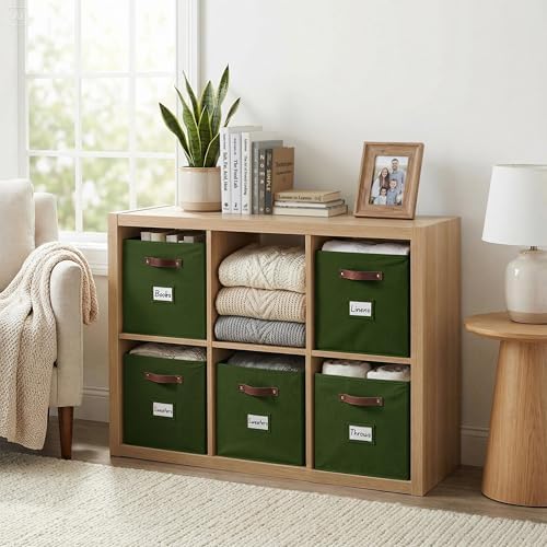 DECOMOMO Storage Bins, Cube Storage Bin with Labels