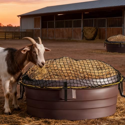 2Pcs 74'' x 45''Heavy Duty Stock Tank Slow Feed Hay Net, Buckle Adjustable