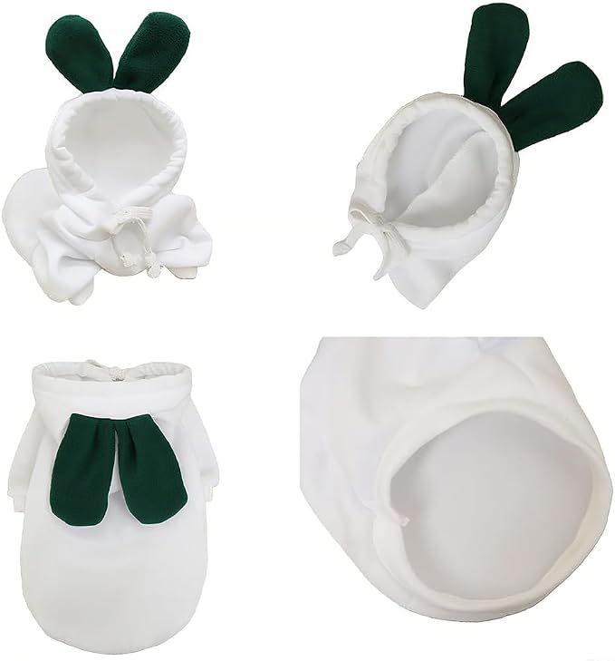 Pet Clothing Dog Transformation Shaped Hoodie (White Radish,L) | Autumn and Winter Warm Small Large Dog Method Dou Cat Clothes For French Bulldog Chihuahua Pug Boston Terrier Dachshund