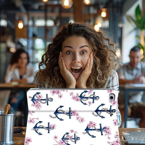 for Microsoft Surface Go 4/3/2/1-10.5" 2021 Tablet Case,Auto Wake/Sleep,Adjustable Stand Protective Cover - Anchor Floral