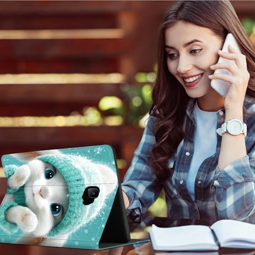for Samsung Galaxy Tab A 10.1" 2016 SM-T580/T585/T587 Case | Slim Leather Smart Cover with Multi-Angle Anti-Slip Stand [Auto Wake/Sleep] Shell for Women Men - Green Clothes Rabbit