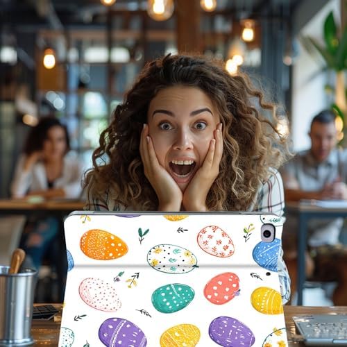for Microsoft Surface Go 4/3/2/1-10.5" 2021 Tablet Case,Auto Wake/Sleep,Adjustable Stand Protective Cover - Easter Egg Pattern