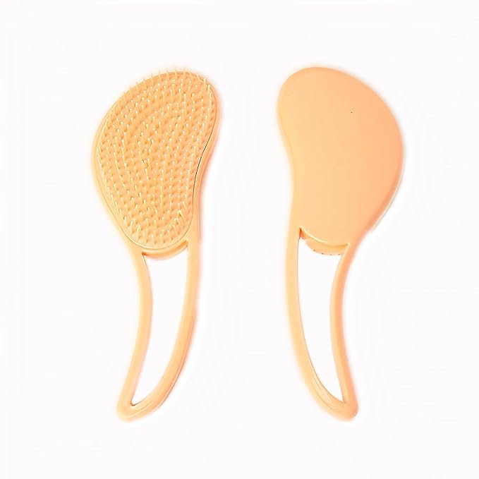 Dog Grooming Brush, Soft Puppy Massage Brush, Pet Hair Bathing Brush Comb, Hangable Grooming Tool for Poodles, Teddy, Yorkies, Maltese, Shih Tzu, Chihuahua (Orange)