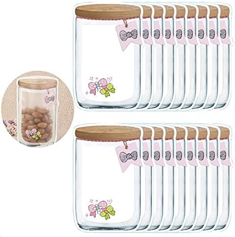 20 PCS Reusable Mason Jar Zipper Bags Mason Jar Bag Refrigerator Organizer Stand-up Airtight Seal Saver Bags Food Storage Sandwich Bags for Kitchen Snack (10L 6M 4S)