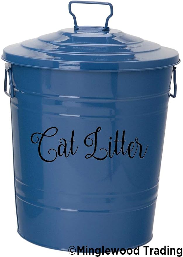 Cat Litter 7w x 2h Label | Kitchen Organization | Die Cut Vinyl Decal | Black Fancy Font (Sticker Only)