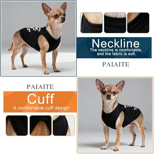 Discover Cozy Cotton Canine Wear: Soft, Lightweight, and Breathable Dog Shirt Vest with Eye-Catching Graphics (My Shadow HAS Four LESGS and A Tail), Keeping Your Furry Friend Warm! Black XS