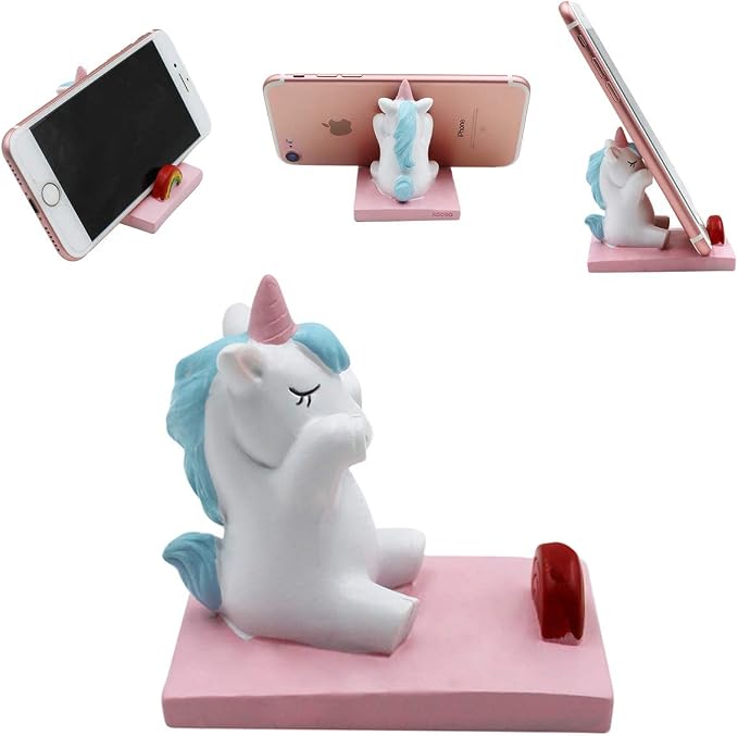 Cute Unicorn Cellphone Holder Stand Animal Smartphone Desk Holder for All Mobile Phones Cute Phone Stand Desk Ornament