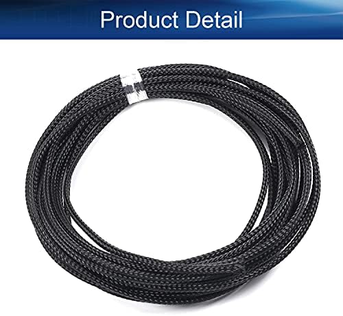 Bettomshin 1Pc 16.4Ft(5m) Cable Management Sleeve, 0.08"(2mm) Width PET Black Cord Protector, Wire Loom Tube Insulated Split Sleeving for USB Cable Power Cord Organizer Video Cable Hider