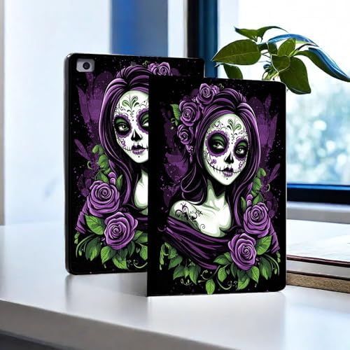 for Microsoft Surface Pro 11/10/9-13" 2024/2022 Tablet Case,Auto Wake/Sleep,Adjustable Stand Protective Cover - Purple Sugar Skull Girl