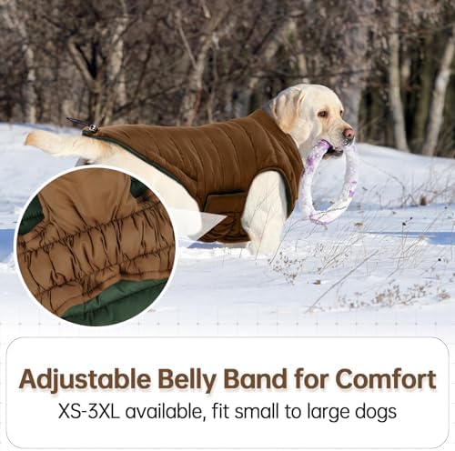 Lelepet Reversible Dog Coat Windproof Dog Jacket Lightweight Puffer Vest