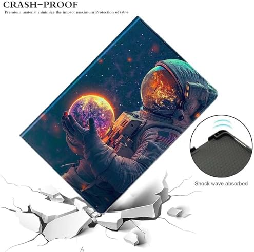 for Samsung Galaxy Tab S9 Plus/S9 FE Plus 5G 12.4 Inch 2023 Tablet Case,Premium Leather Folio Stand Auto Wake/Sleep,Multiple Viewing Stand,Astronauts Planets Pattern