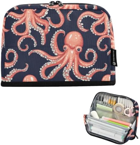 Octopus Illustration Pencil Case for Kids Girls Boys | Large Pencil Pouch Pen Bag Holder with Big Capacity