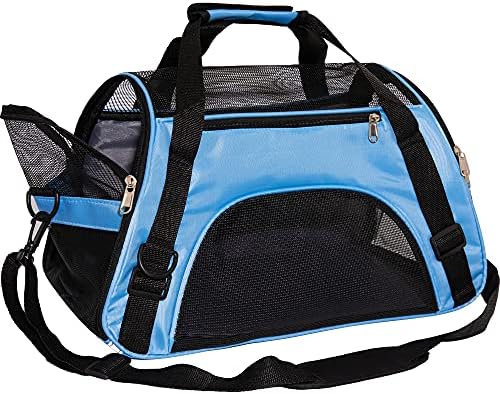 MuchL Pet Carrier Cat Cattier Soft-Sided Carriers for Small Medium Cats Dogs Puppies Pet Carrier Airline Approved Cat Dog Pet Travel Carrier (Medium, Blue)