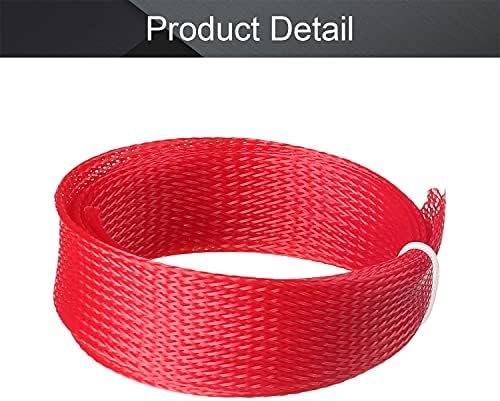 Othmro 1m/3.28ft PET Expandable Braid Cable Sleeving Flexible Wire Mesh Sleeve Red-Protect Cables from Pet Bites
