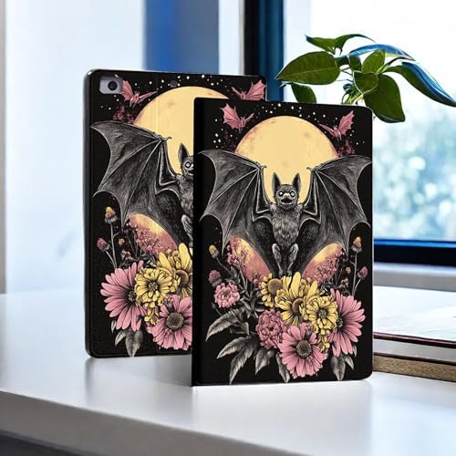 for Microsoft Surface Pro X/Pro X Plus-13 2019/2020/2021/2024 Tablet Case,Auto Wake/Sleep,Adjustable Stand Protective Cover - Bat Moon