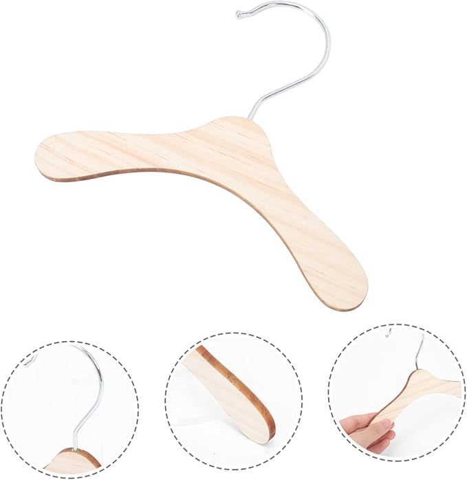 Luxshiny 20pcs Wooden Dog Clothes Hangers Pet Apparel Rack for Organizing Pet Clothing Lightweight Solid Design for Easy Use and Storage