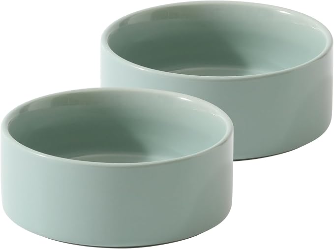 Havniva Cat Bowls Set of Two, 6.1” Ceramic Cat Food Bowls, Cat Water Bowl | Cat Food and Water Bowl Set, Non-Slip Base, Food-Grade Ceramic, Wide Opening, Dishwasher Safe, Pet Bowls Whisker Friendly