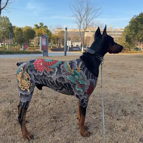Pet Tattooed Outfit Dogs and Cats Tattooed Apparel Light Weight Fabric Garment Doberman Pinscher Pet Supply Elegant Dog Clothes