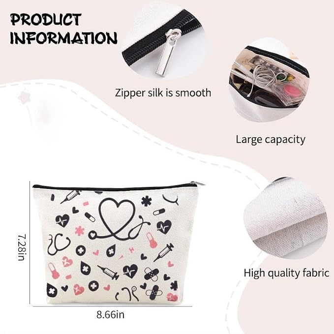 Small Home Medical Bag Pouch Nurse Pocket Protector Pouch Pharmacist Doctor Bag Accessories for Women Family Emergency Medical Kit Nursing Student Essential Supplies for Clinicals Canvas First Aid Bag