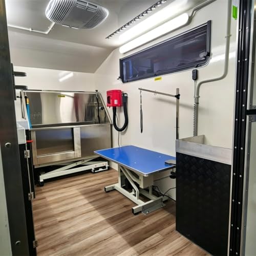 Commercial Mobile Pet Grooming Trailer Dog Grooming Station Trailer | Ideal for Professional Grooming Services with Practical Interior Design, Water Setup, Storage and Custom Solutions