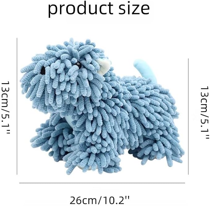 Cute Puppy Chenille Hand Towel for Bathroom Kitchen 10.2x5.1 Inch Fluffy Soft Absorbent Chenille Towel Funny Hand Towels Gift for Women Dog Lovers (Pink)