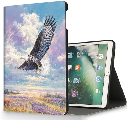 for Microsoft Surface Pro 7 Plus,Surface Pro 7/6/5/4 12.3" Tablet Case,Auto Wake/Sleep,Adjustable Stand Protective Cover - American Eagle Flying