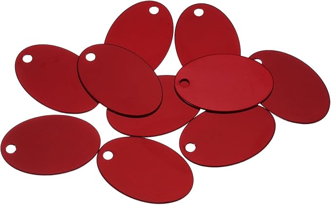 Rebower Aluminum Blank Tags Engraving Metal Stamping Blanks,[for Number Tag, Dog Tag,Pendant Decoration] - 1.5 x 1 Inch/Red / 25 Pcs